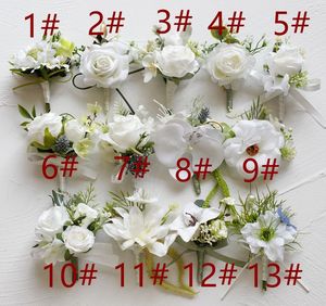 Bán Buôn Cô Dâu Chú Rể Wedding Prom Party Tổ Chức Sự Kiện Nhân Tạo Hoa Trắng Loạt Trâm Vai Hoa Cổ Tay Hoa <span class=keywords><strong>Corsage</strong></span> - Product Image 2