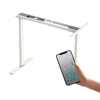 Support de bureau réglable en hauteur électrique portable de luxe moderne pour moniteur d'ordinateur portable, double moteur, contrôle par application, en acier inoxydable
