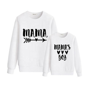Moda mamá y yo cuello redondo sudadera Casual familia pulóver con mamá niño letra impresa para bebés niños y niñas - Product Image 2