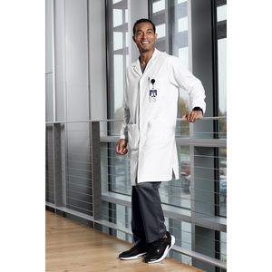 Custom Embroidered <b>Mens</b> <b>Long</b> Lab <b>Coat</b> 3-Pocket Poly Cotton Medical <b>Coat</b> For Professionals - Product Image 4