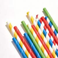 Pailles en papier compostables colorées avec emballage individuel, sans plastique, à base de papier, pour fêtes, pailles multicolores