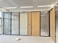 Modern Solid Wood Accordion Sliding Partition Door Thermal Insulation Finished Surface for Office/Conference Rooms Modern Design