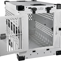 Cages à chien en aluminium robustes, portables, empilables et pliables avec roulettes pour le transport de grands chiens