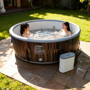 Piscina de Hidromasaje Inflable Personalizada, Forma Redonda, para 4-6 Personas, Tamaño Familiar, con Bomba, para Exteriores - Product Image 1