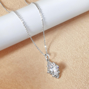 FOXI JEWELRY Women's Gold Plated Cubic Zirconia Pendant Necklace Classic Snake <b>Chain</b> Everyday Wear Jewelry - Product Image 6