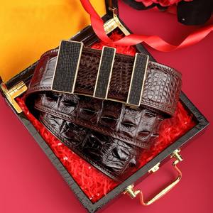 Nouvelle <span class=keywords><strong>ceinture</strong></span> pour <span class=keywords><strong>homme</strong></span> en cuir de crocodile, cuir véritable, luxe léger, motif crocodile, <span class=keywords><strong>ceinture</strong></span> à boucle en acier inoxydable - Product Image 2
