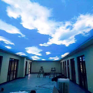 高級屋根装飾ポップ偽天井3D効果ファブリックストレッチ天井フィルムPVC照明ボックスPVC天井ファブリックデザイン - Product Image 1