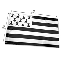 Drapeaux suspendus pour l'extérieur Gahumi 3x5Ft Polyester France Country Custom Brittany Flag