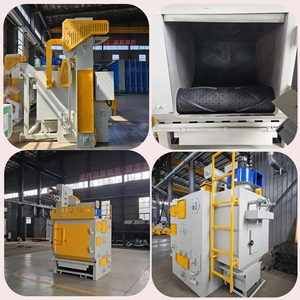 Máquina de granallado tipo oruga con cinta transportadora de caucho, certificada CE Q3210, 500-1000 <span class=keywords><strong>kg</strong></span>, Sa2.5, para desbarbado de fundición y motores - Product Image 3