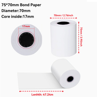 Print-Rite 75X70mm Rouleau de papier de réception 70gsm pour imprimante matricielle