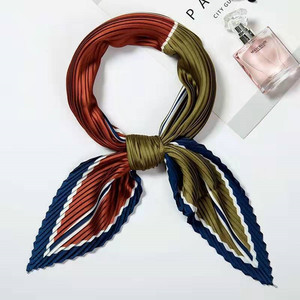 Delle ragazze Del Progettista di Stampa Geometrica Fascia Dei Capelli Della Signora Pieghettato Piega di Seta Al Collo Sciarpe - Product Image 1