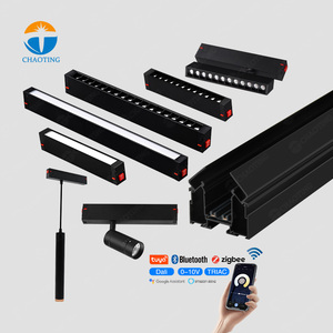 Tissu de tension de rail de profil en aluminium de plafond extensible Rail d'éclairage magnétique de <span class=keywords><strong>LED</strong></span> AC220v Rail de voie magnétique pour le plafond <span class=keywords><strong>tendu</strong></span> de la russie - Product Image 1
