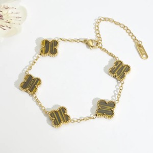 Pulsera de Trébol de la Suerte Clásica de Doble Cara de Alta Calidad, Chapada en Oro de 18K, Joyería al por Mayor de Fábrica, Estilo <span class=keywords><strong>Van</strong></span> <span class=keywords><strong>Cleef</strong></span> - Product Image 5