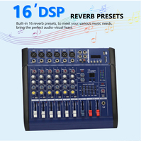 Mixer Daya USB 8-Kanal 250W Terlaris dengan Efek, Konsol DJ Profesional, Pengontrol Amplifier dan Karaoke