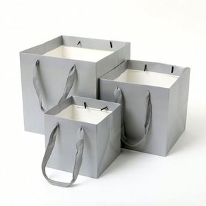 HIgh Quality Low Moq Exquisite Premium Cardboard Gift <b>Box</b> with Ribbon Handle Elegant Paper <b>Packaging</b> for Shopping Bags - Product Image 6