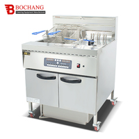Friteuse commerciale multifonctionnelle électrique OEM à 2 cuves et 2 paniers, la plus populaire, 380 V avec chariot filtrant à huile