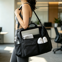 Sac de sport avec plusieurs poches, compartiment pour ordinateur portable, sac à bandoulière pour femmes, travail, bureau, sport, fitness