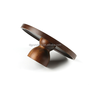 Acacia Wood Cake Stand com Lid - 12in Round Cake <span class=keywords><strong>Holder</strong></span>, 2-em-1 Sobremesa Display Set Grande Acrílico Cake Dome Cover - Product Image 5