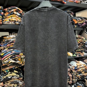 Custom <b>Y2k</b> Oversized Knitted Print Breathable 100% Cotton Hip Hop T-<b>Shirts</b> Washed Vintage Streetwear Short Sleeve Customized - Product Image 3