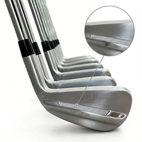 Ensemble de fers de golf en acier inoxydable forgé pour droitiers, 7 pièces, poignée en caoutchouc, usinage CNC de précision, logo de marque personnalisé, faible MOQ, fabrication en usine