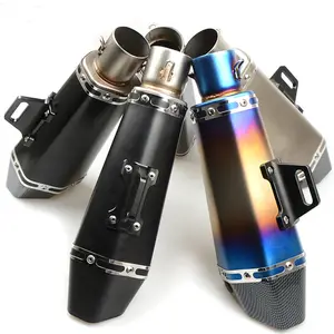 Universal 51MM Motorcycle Exhaust Pipe Fit For YBR125 YZF600 Z750 CBR1000 Tmax530 Stainless Steel Carbon Fiber Muffler