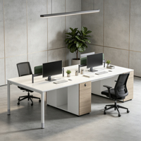 Poste de travail modulaire pour bureau avec gestion des câbles, design en L, assemblage facile, table de bureau moderne pour poste de travail individuel
