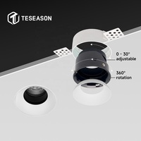 TP422R1-AJ(75) Çerçevesiz Gömme Spot Işık Döküm Alüminyum ve PC 130mm Kapak 75mm Kesim Ölçüsü IP20
