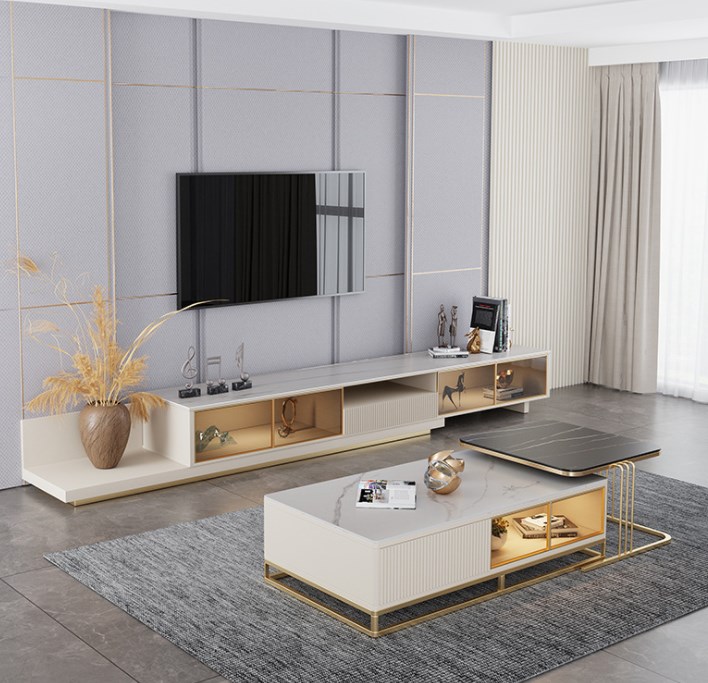 简约现代岩石面板电视柜家庭客厅尺寸意大利豪华岩石面板墙壁电视柜