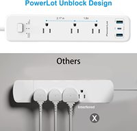 PowerLot Überspannungsschutz-Steckdosenleiste mit 3 Steckdosen, 32W USB-C PD 20W Schnellladung, 1,5m Verlängerungskabel, ETL-zertifiziert, 45° Flachstecker, 900J
