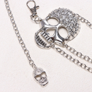 โซ่คาดเอวรูปหัวกะโหลกหลายชั้น สไตล์ทิเบตสีเงิน พังก์ กอธิค สำหรับงานปาร์ตี้ เครื่องประดับแฟชั่น - Product Image 2