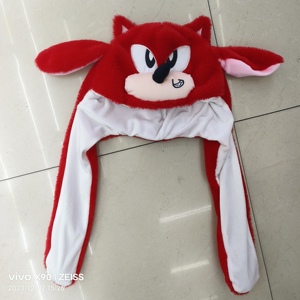 Sombrero peludo con orejas en movimiento <span class=keywords><strong>Sonic</strong></span> airbag niños dibujos animados divertido sombrero con orejas brillantes - Product Image 3