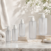 Bouteilles en plastique PET transparentes givrées de 100 ml, 120 ml, 200 ml, 300 ml, 500 ml avec pompe à pression