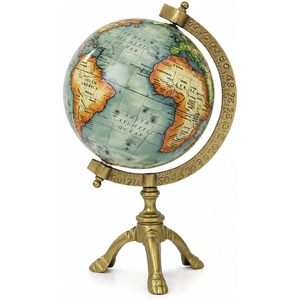 Globe de bureau vintage Leathervines, finition laiton antique, rotatif, décoration de table style ancien monde pour bureau, bibliothèque, salle d'étude - Product Image 1