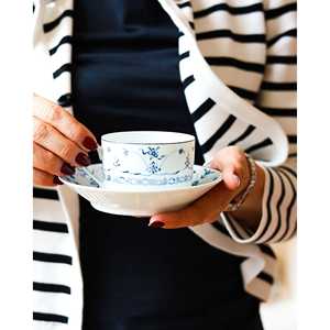 Jannet Seignoless French Porcelain Tea <b>Service</b> for 12 Classic Vintage <b>Design</b> Cup Set with Manual Fulfillment - Product Image 1