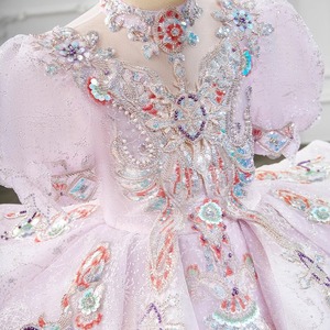 Robe de princesse longue en lin pour fille, nouveau style 2026, <span class=keywords><strong>tenue</strong></span> de performance au piano pour petite hôtesse, anniversaire, vente directe usine - Product Image 2
