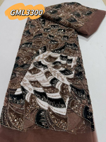 Nouveau design Inmyshop Tissu en dentelle de velours et résille, Tissu en dentelle perlée et à sequins, Tissu en dentelle brodée florale, Tissu en dentelle perlée 2026