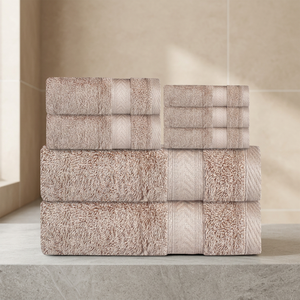 Ensemble de serviettes de bain en coton turc absorbant et doux ORCHID, séchage rapide, plusieurs tailles, couleur unie, tissées, serviettes de maison, beige - Product Image 1
