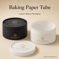 Tube en papier kraft artisanal biodégradable et écologique résistant à 200°C pour mini-gâteaux, snacks et desserts rustiques zéro déchet