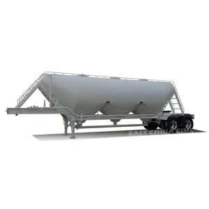 50cbm 60Tons Pneumatic Dry Bulk Cement Powder Silo Tank Trailer With Air Compressor 30cbm W type Cement Tank Trailer