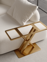 Support de pied de table en métal personnalisable de style italien minimaliste pour table d'appoint en dalle de quartz, pieds de table de luxe pour salon et salle à manger