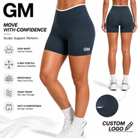 Shorts de sport unis GM pour femmes, taille haute, effet ventre plat, extensibles dans les 4 sens, anti-transparence, pour le yoga, la gym et le cyclisme