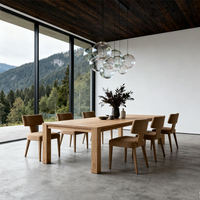 Ensemble de meubles de salle à manger moderne en bois massif de style nordique, multifonctionnel pour salon et restaurant, idéal pour villa