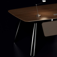 Bureau de direction de luxe en forme de L Nouveau design Poste de travail moderne avec armoire de rangement pour patron ou PDG