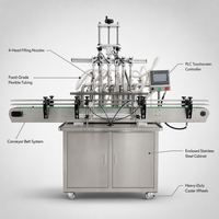 Machine de remplissage automatique de jus et de boissons, équipement de mise en bouteille linéaire à 4 têtes pour jus d'orange frais