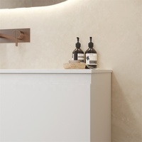 Meuble-lavabo flottant moderne avec miroir intelligent, armoire en MDF, rétroéclairage LED, double vasque personnalisée, étagères ouvertes - Rénovation de salle de bain