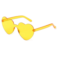 Lunettes de soleil en gros pas chères, personnalisées, en forme de cœur, colorées, sans monture, pour femmes, idéales pour les fêtes estivales à la plage