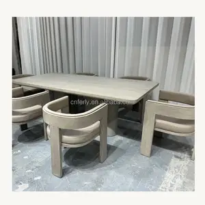 New Arrival Luxury Furniture Dining Tables Round Table Set Wood Oak Solid Wooden Dining Table