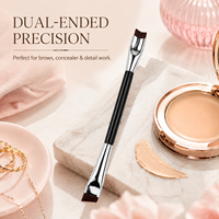 Pinceau de maquillage double embout personnalisé pour les marques de beauté, pinceau cosmétique OEM en marque privée