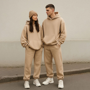 ओएम ओडम अमेरिकी शैली की सड़क ठोस रंग हुडी दो-टुकड़ा सेट, पुरुषों और महिलाओं के लिए सभी मैच जोड़े खाली जॉगिंग सूट - Product Image 2