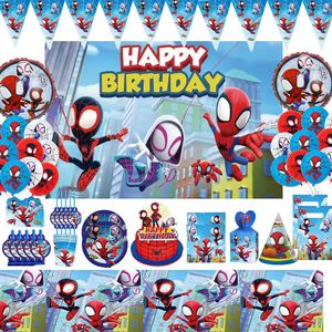Decoración de fiesta de <span class=keywords><strong>Spidey</strong></span> y sus increíbles amigos, vajilla desechable de cumpleaños para niño, platos de papel, globos, Baby Shower - Product Image 1